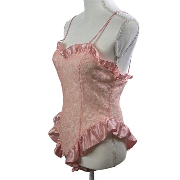 Victoria's Secret Vintage Gold Label Coral Pink Medium Teddy Lingerie Bodysuit - Picture 6 of 16